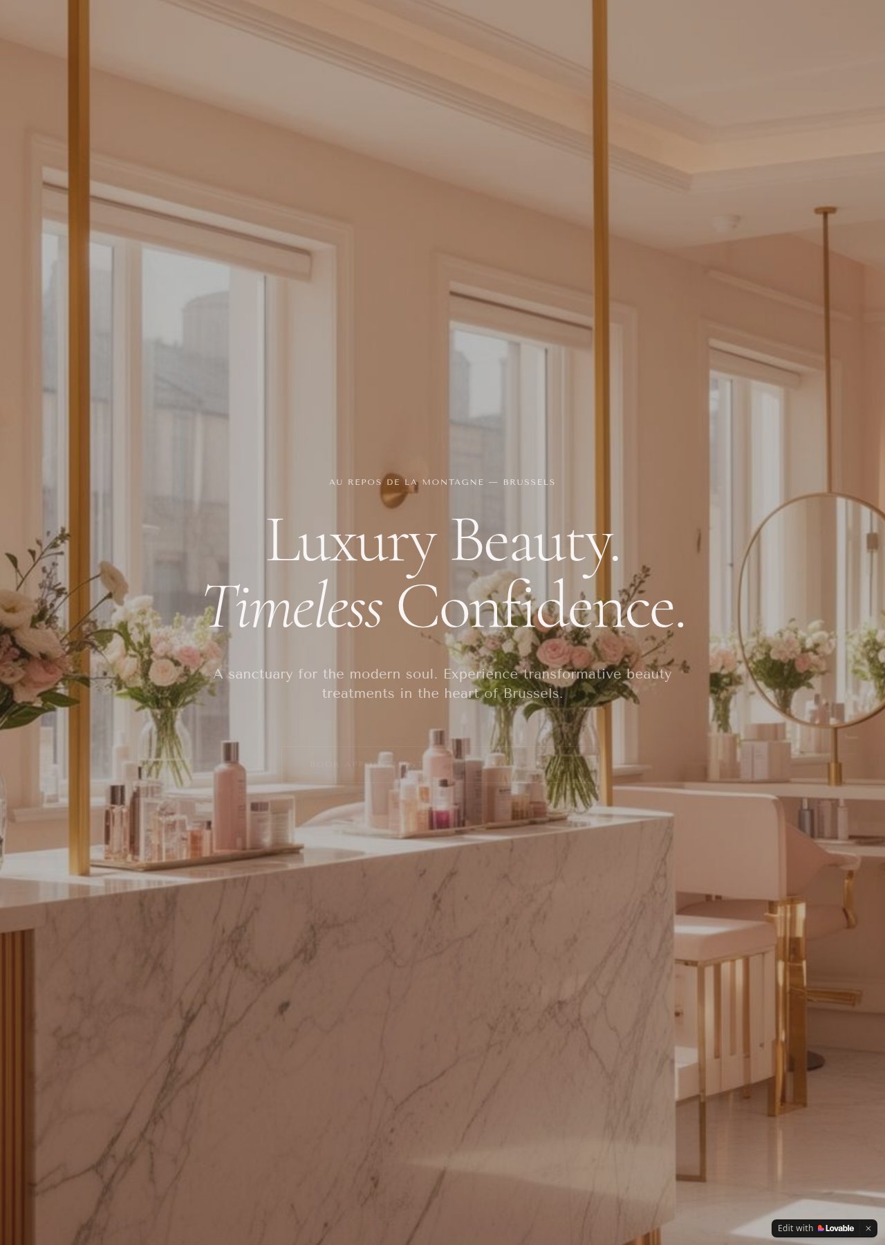 Actual screenshot of Beauty Salon Website